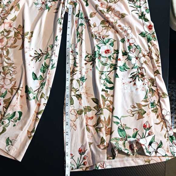 London Times Light Pink Floral Sleeveless Cropped Jersey Jumpsuit Size 6 - Picture 15 of 16